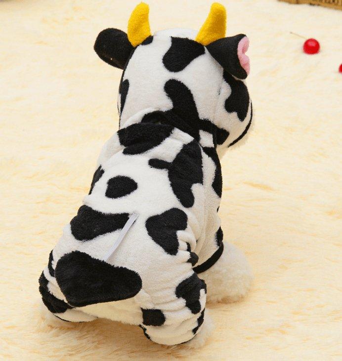 Cozy Cow Pet Costume Sweater - Warm Winter Clothing For Dogs And Cats